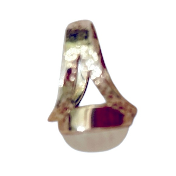 Artisan 925 marked sterling silver & Translucent moonstone quartz Ring size 8 - Picture 5 of 8